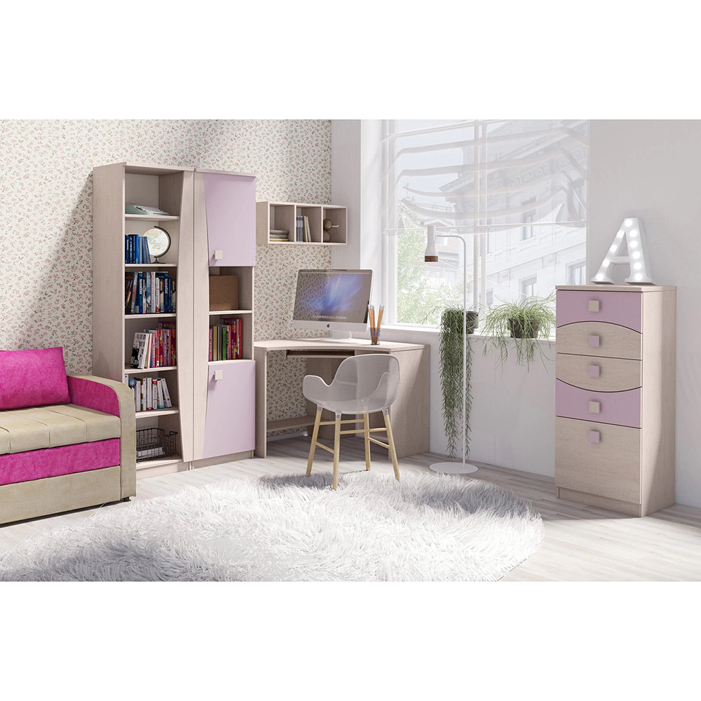 TENUS | psací stůl T-01 | santana/růžová vřes