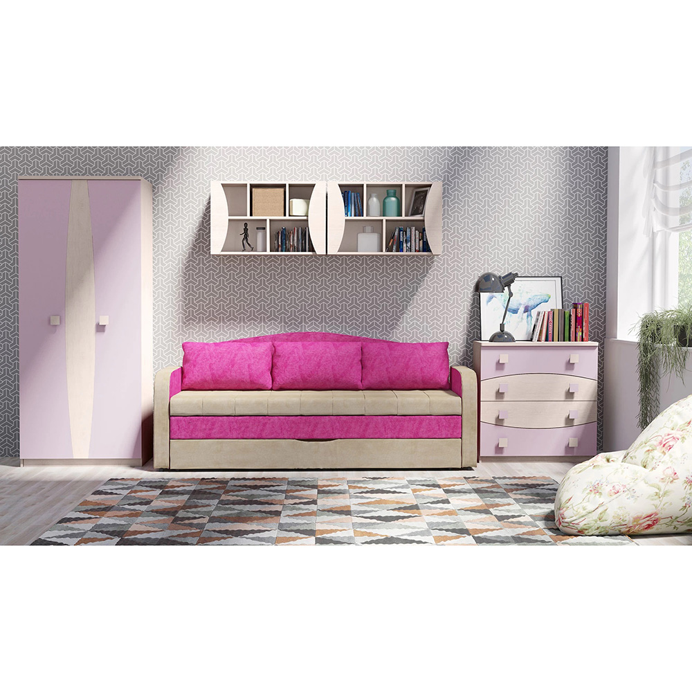 TENUS | komoda T-04 K4D | santana/růžová vřes