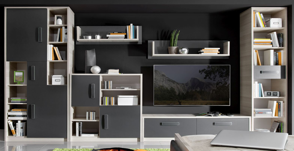 Bregi - závěsná police 110 - grafit - VÝPRODEJ