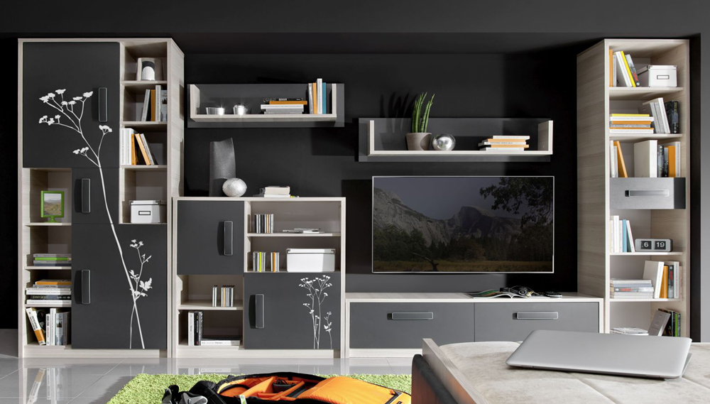 Bregi - závěsná police 110 - grafit - VÝPRODEJ