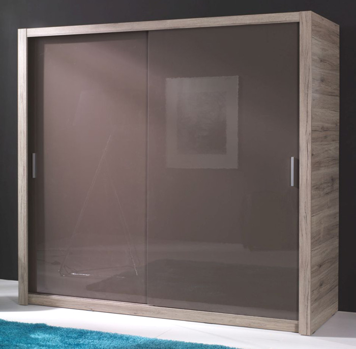 Šatní skříň Gibi 180 - bílé sklo - více kombinací