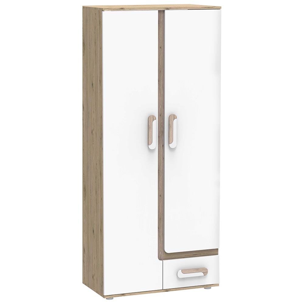 Apetito D | šatní skříň 3 | s policemi | dub světlý