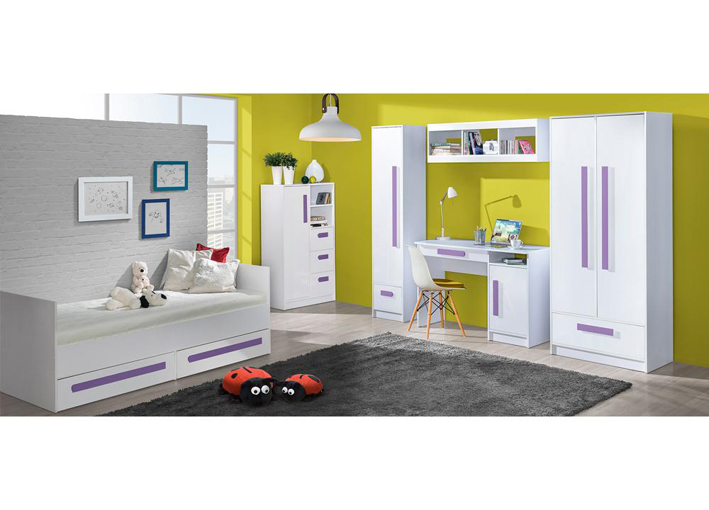 Guliver | šatní skříň 1 | bílá lesk | RŮZNÉ ÚCHYTY