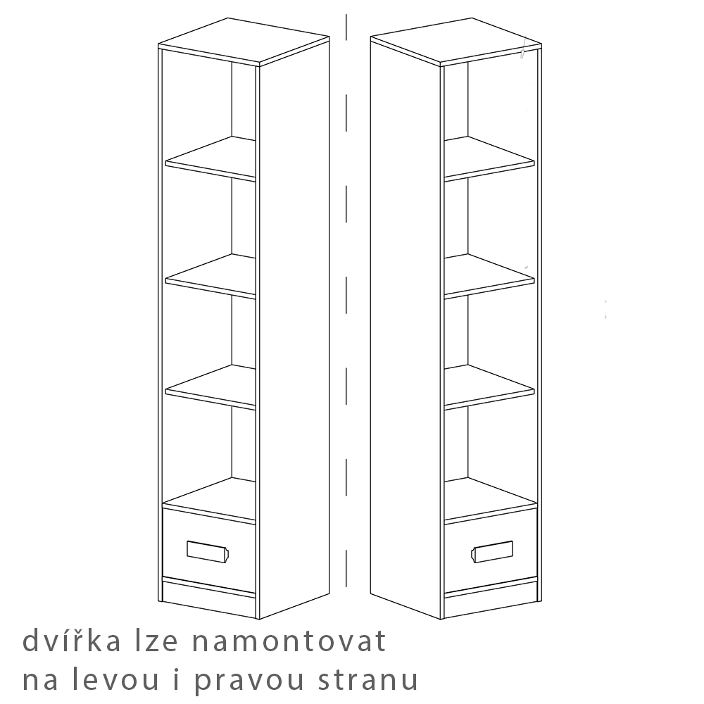 Guliver p | regál 4 | popelavá lesk | RŮZNÉ ÚCHYTY