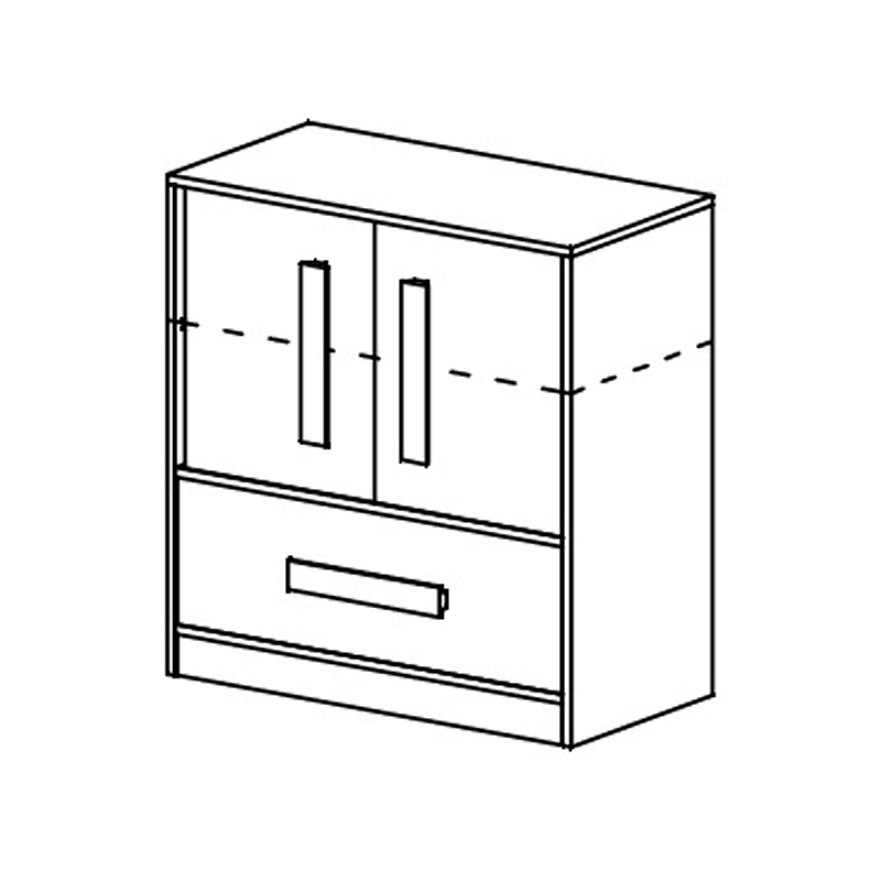 Guliver p | komoda 8 | popelavá lesk | RŮZNÉ ÚCHYTY