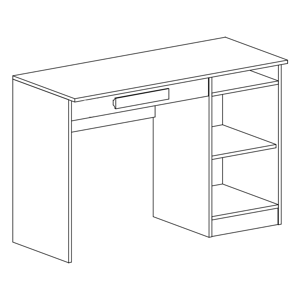 Guliver | psací stůl 9 | 120 cm | bílá lesk