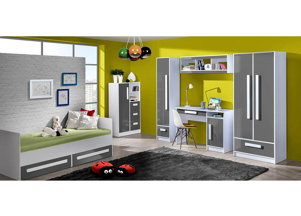 Guliver p | psací stůl 9 | popelavá lesk | RŮZNÉ ÚCHYTY