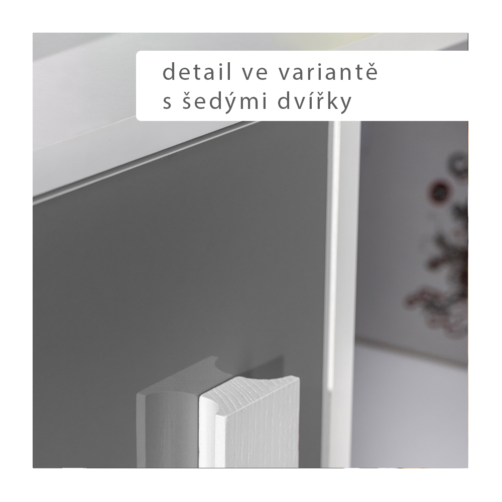 Dětský pokoj GULIVER p | sestava B | popelavá lesk | RŮZNÉ ÚCHYTY