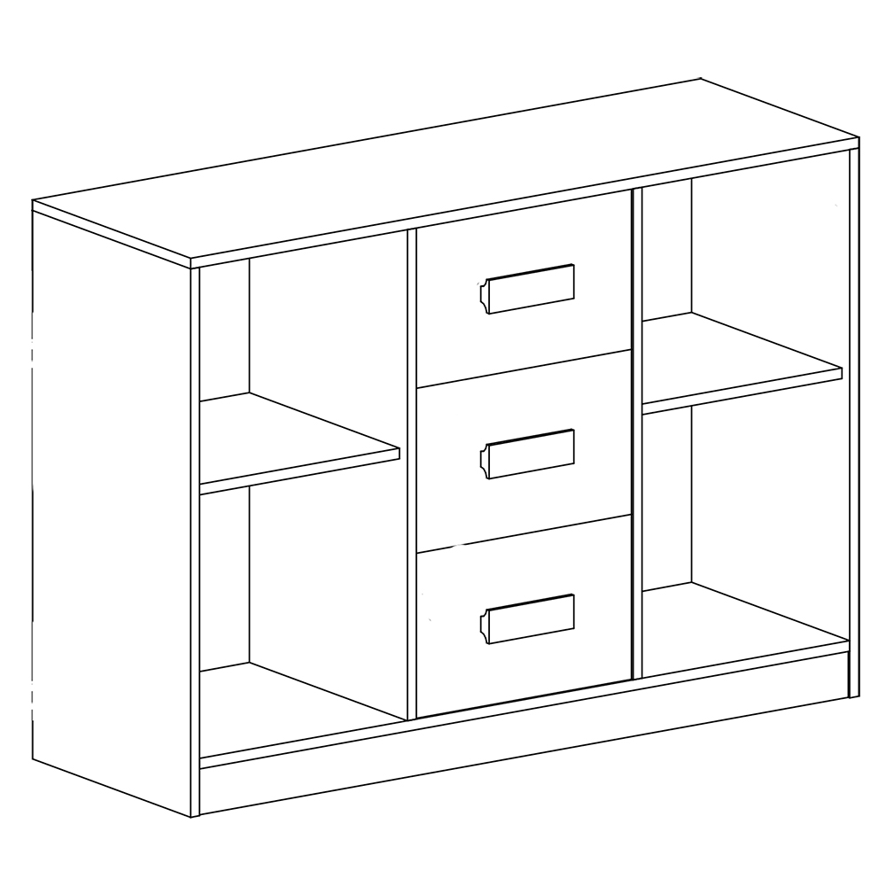 Dětský pokoj GULIVER p | sestava B | popelavá lesk | RŮZNÉ ÚCHYTY