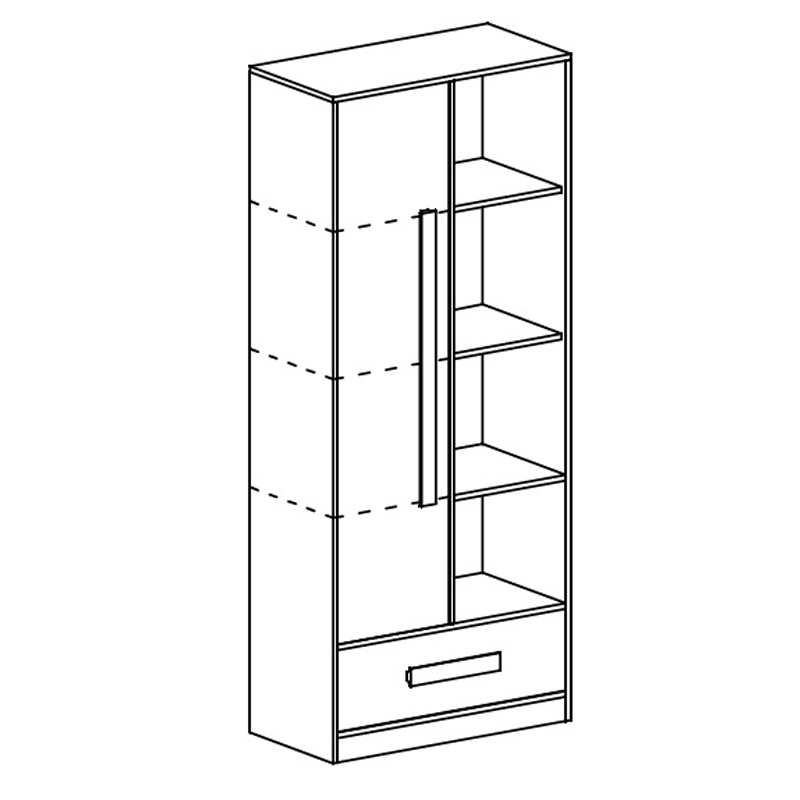 Dětský pokoj GULIVER p | sestava B | popelavá lesk | RŮZNÉ ÚCHYTY