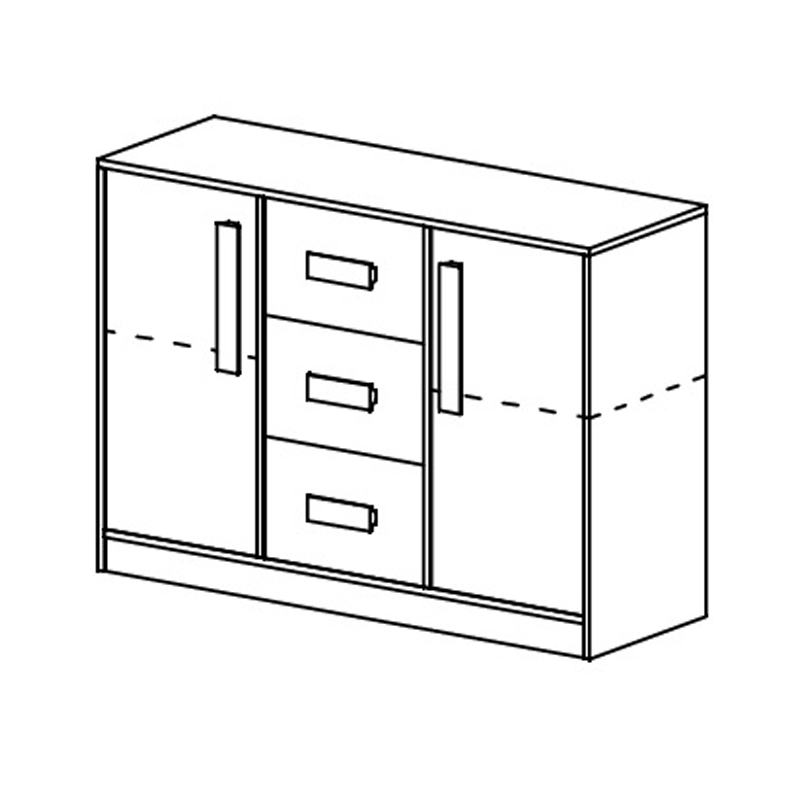 Dětský pokoj GULIVER p | sestava B | popelavá lesk | RŮZNÉ ÚCHYTY
