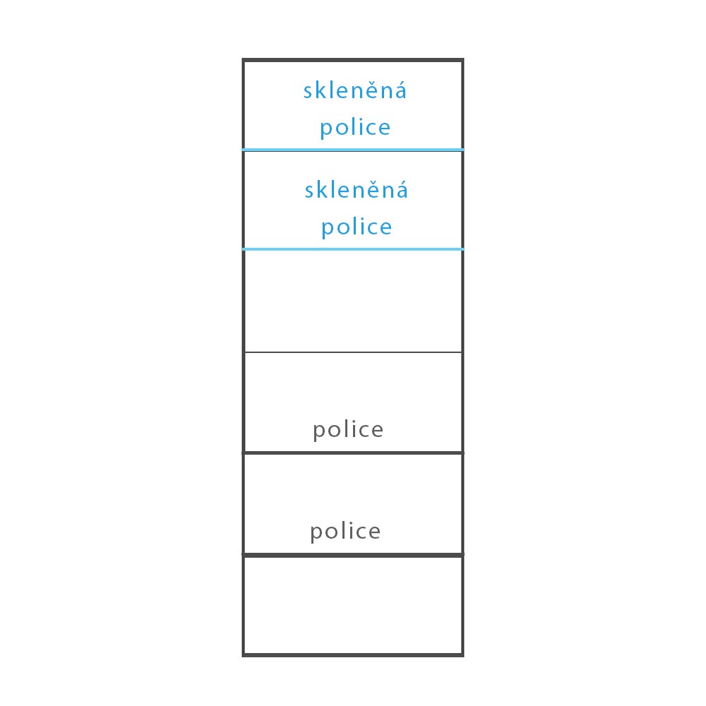 CEZAR s | vitrína 6 | 60 cm | sonoma