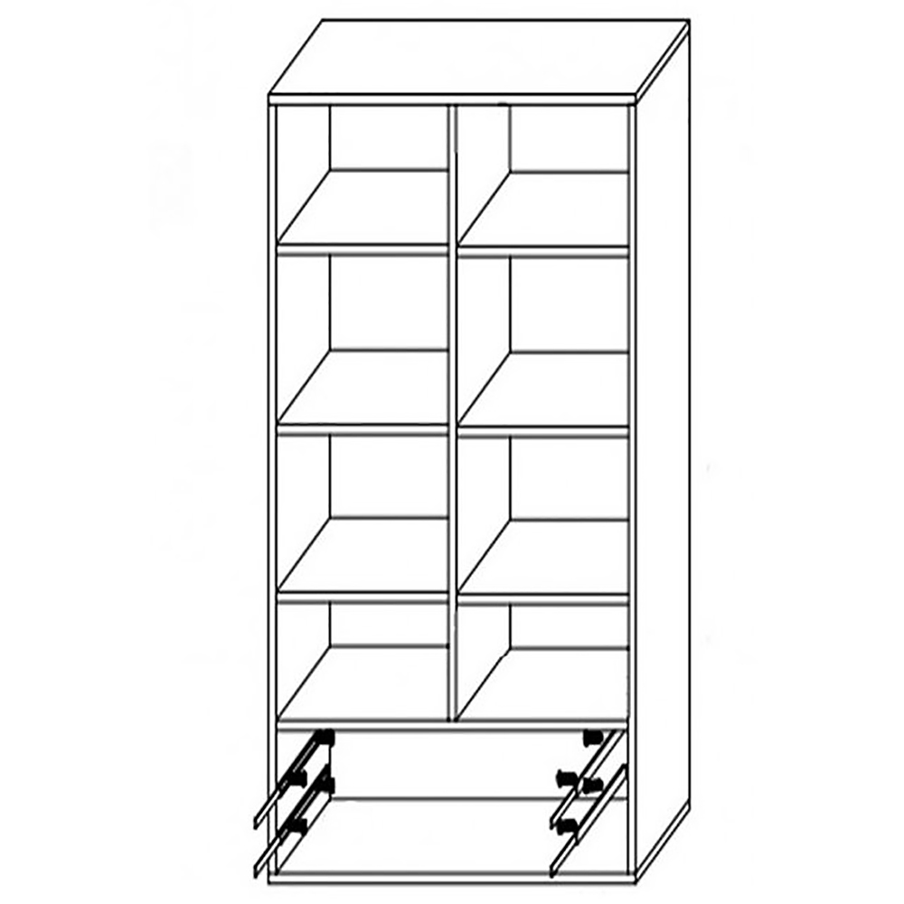 BRUNO | regál 2 | 80 cm | bílá/grafit/enigma