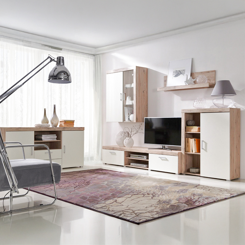 Obývací stěna SAMBA k | sestava C | 5 dílů | san marino/krémová