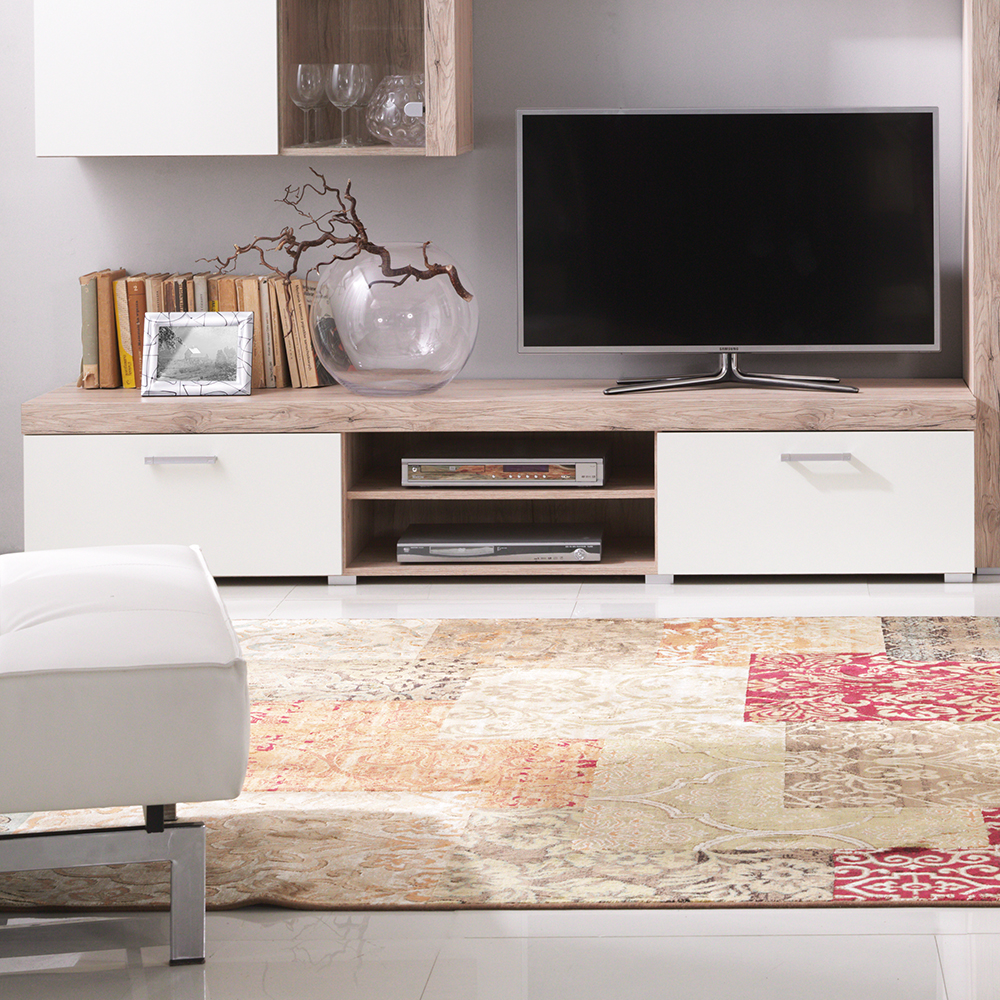 Obývací stěna se skříní SAMBA k | sestava B | 5 dílů | san marino/krémová