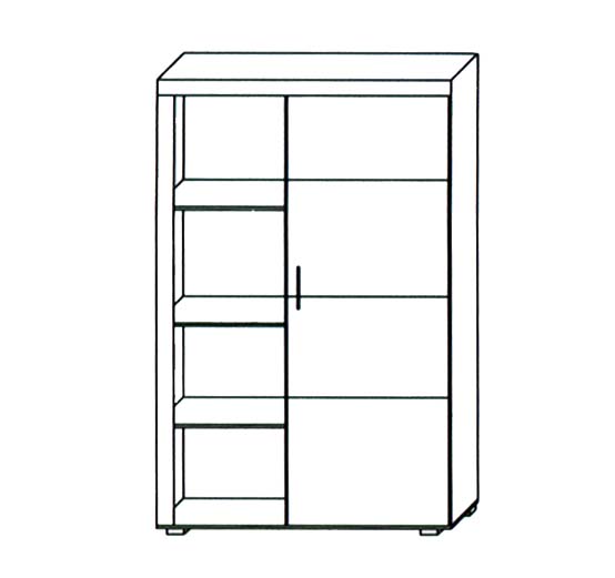 Obývací stěna se skříní SAMBA k | sestava B | 5 dílů | san marino/krémová