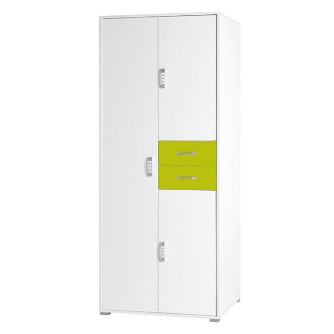 Nemo - šatní skříň 2 - bílá/seledyn