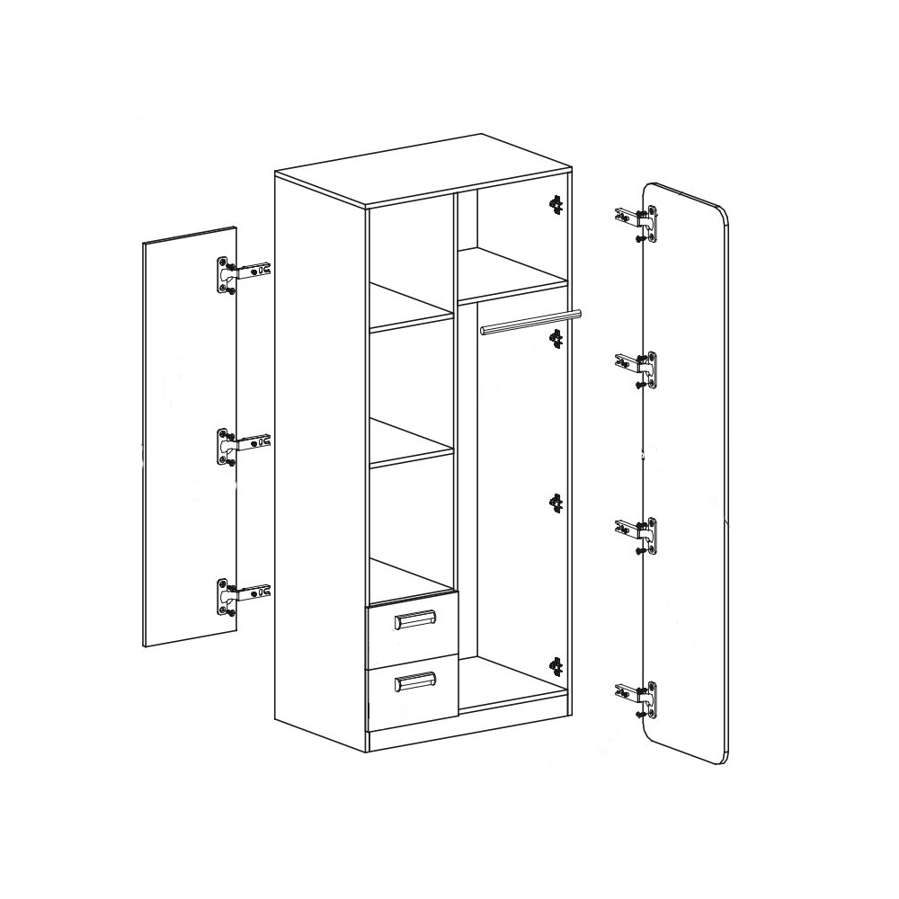 LORENTO z | šatní skříň L1 | jasan coimbra/zelená