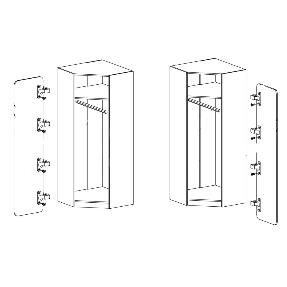 LORENTO f | šatní skříň rohová L14 | jasan coimbra/fialová