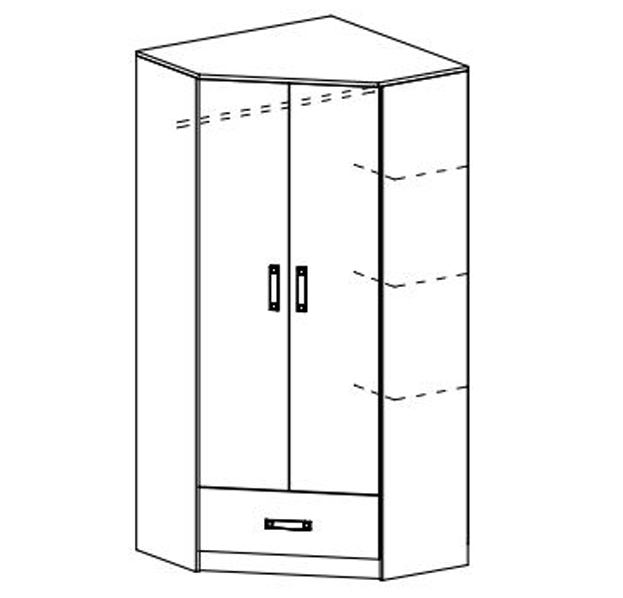 Trafiko r - šatní skříň rohová 2 - růžová