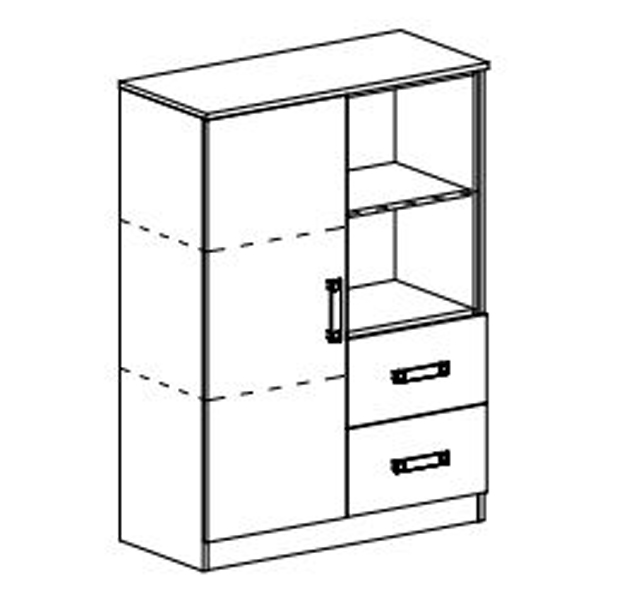 Trafiko - komoda 6 - 90 cm - šedá