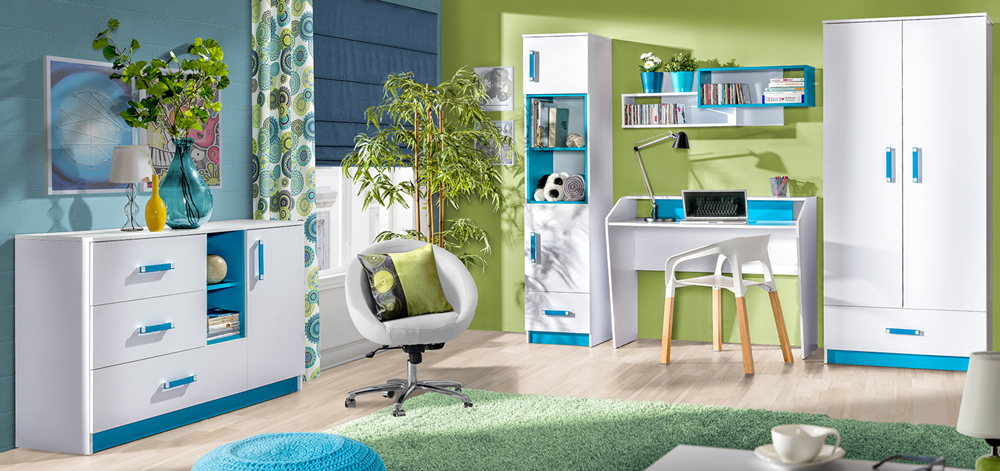 Trafiko m - jednolůžko 13 s roštem - 90x200 cm - modrá