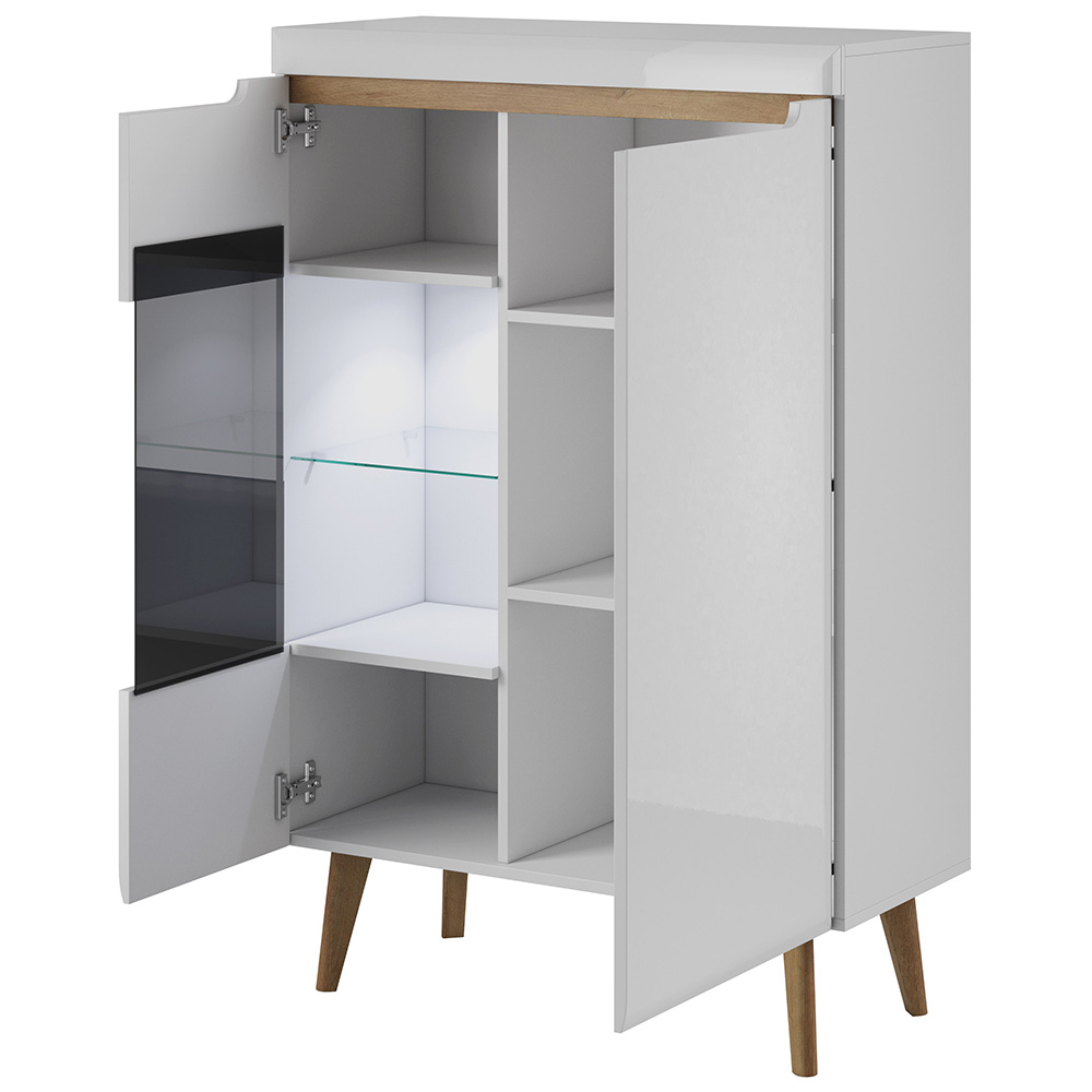 Obývací stěna NORDI b | sestava A | bílá lesk