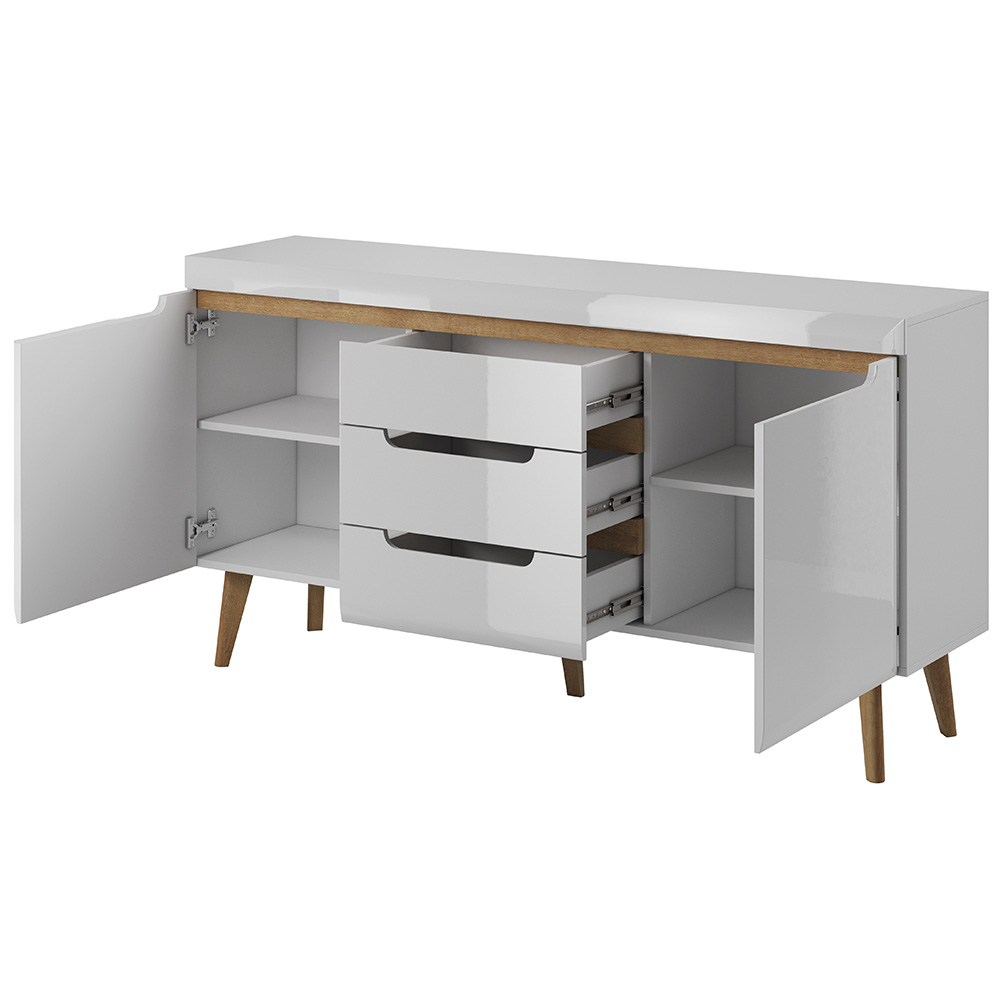 Obývací stěna NORDI b | sestava A | bílá lesk