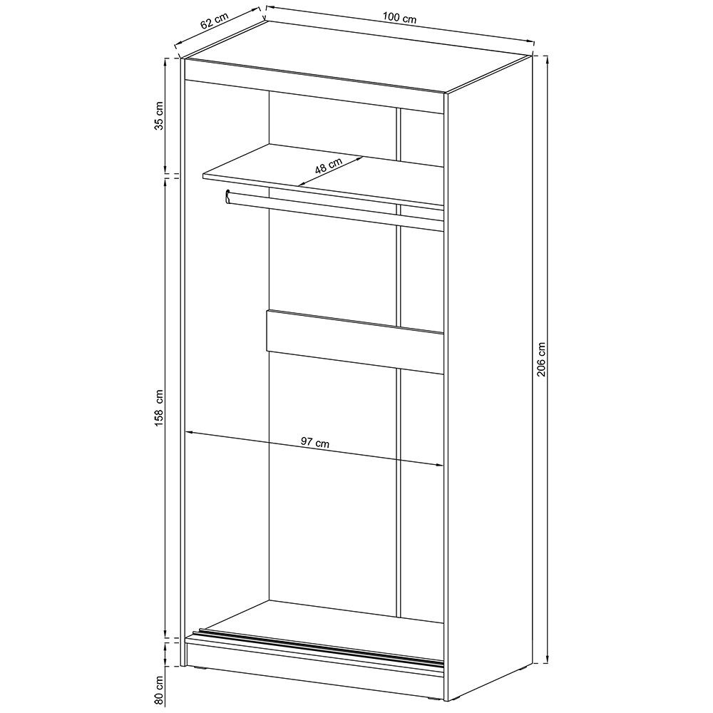 Šatní skříň ALASKA | 100 cm | sonoma | POSLEDNÍ KUS