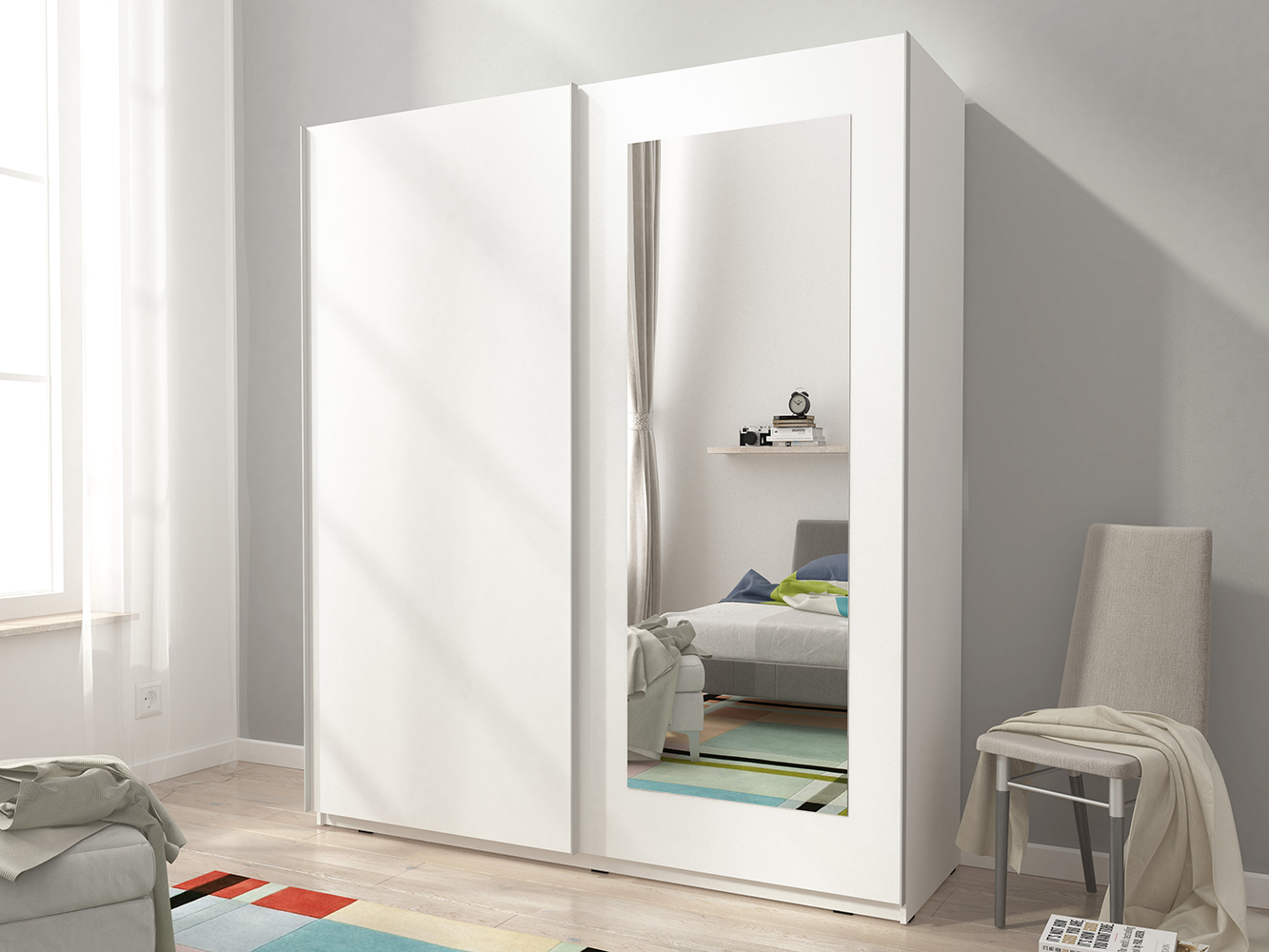 Skříň MIKA VIII - 150 cm - bílá