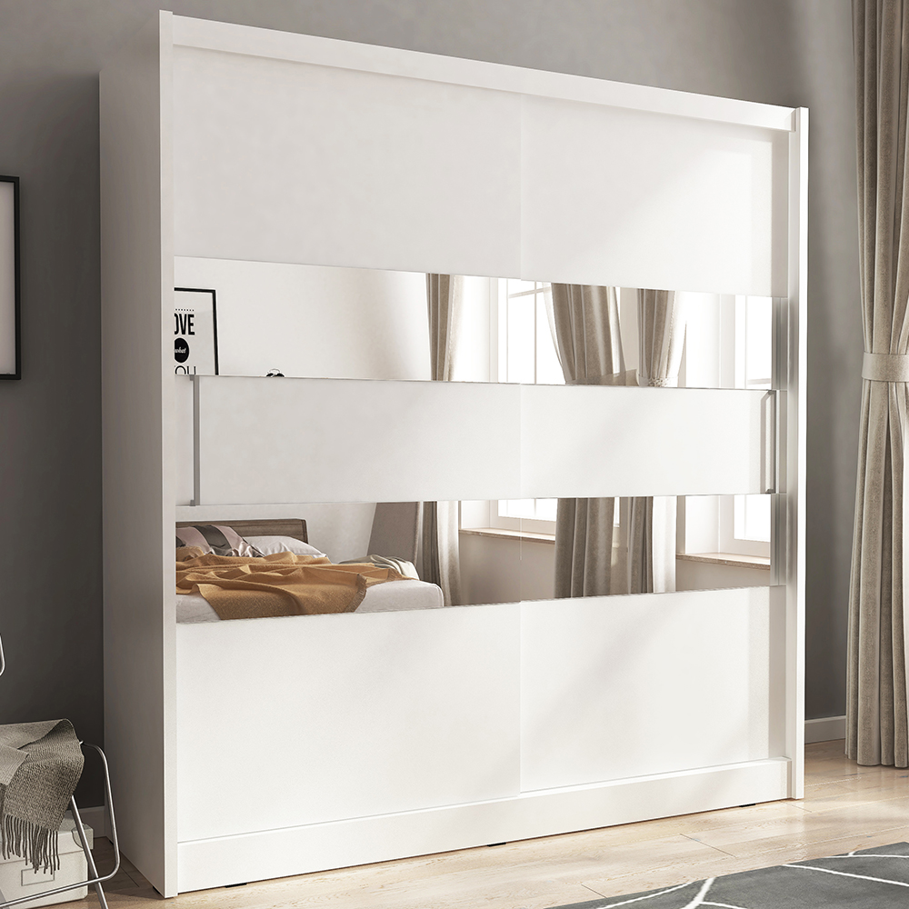 Skříň MAJA II - 200 cm - bílá