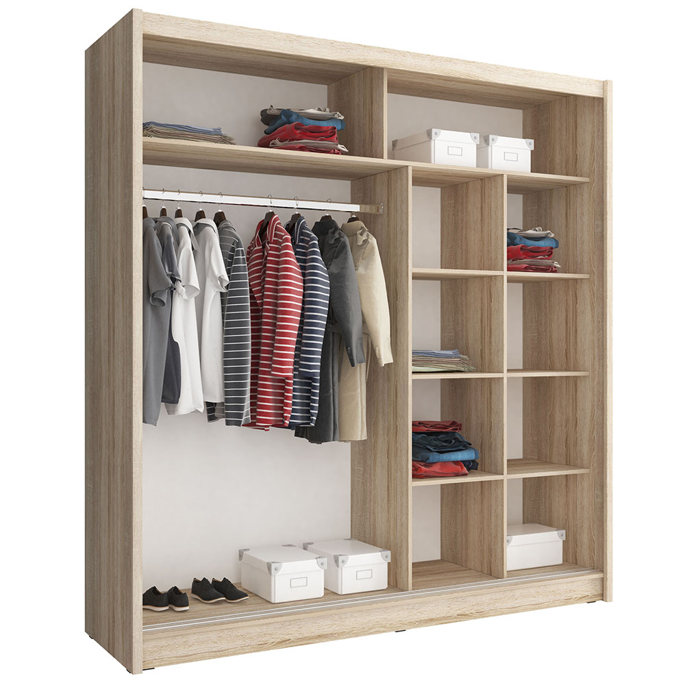 Skříň MAJA VI | 200 cm | se zrcadly | sonoma