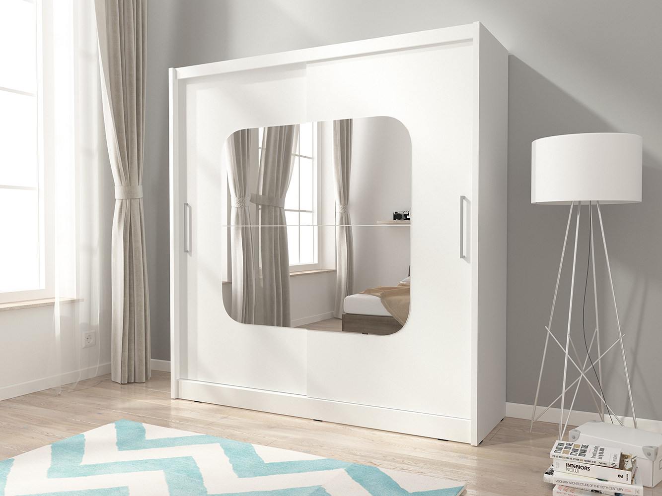 Skříň MAJA VIII - 200 cm - bílá