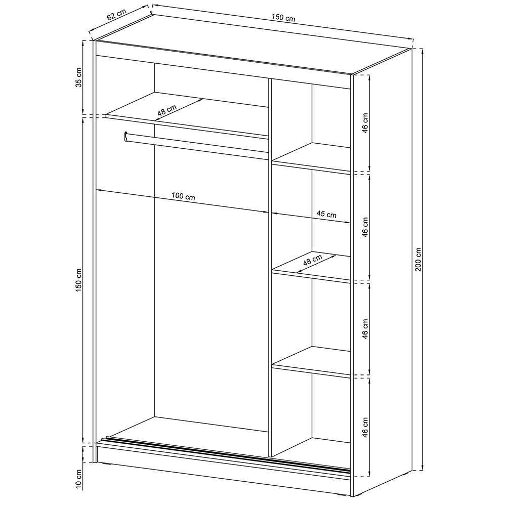 Skříň WIKI - 150 - bílá
