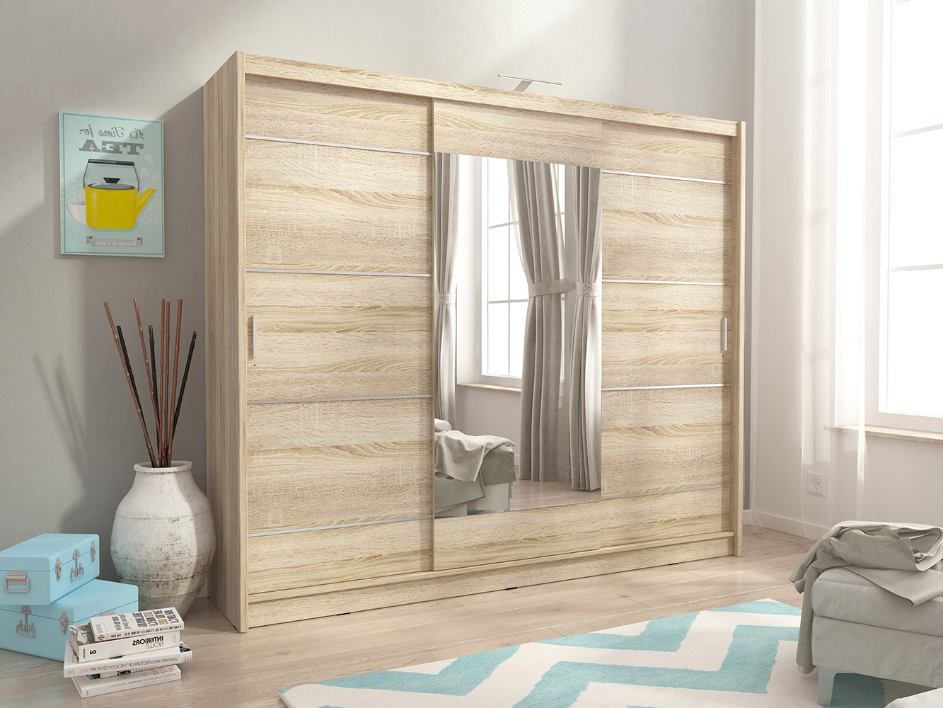 Skříň WIKI ALU | 250 + LED osvětlení | sonoma | AKCE | POSLEDNÍ KUS