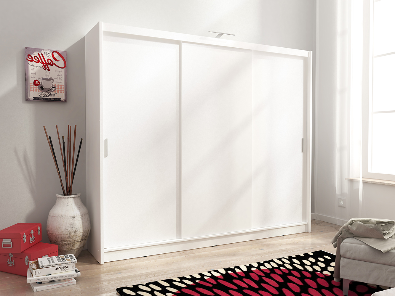 Skříň WIKI I - 250 + LED osvětlení- bílá