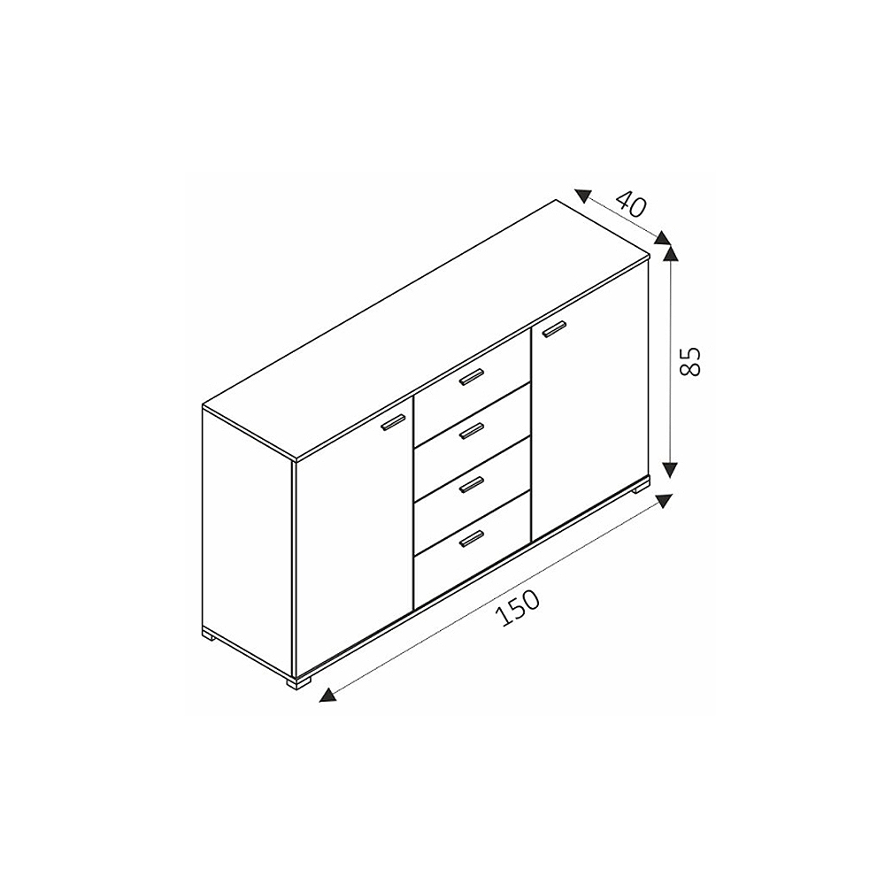 Komoda 150 - dub sonoma  SKLADEM 1 ks
