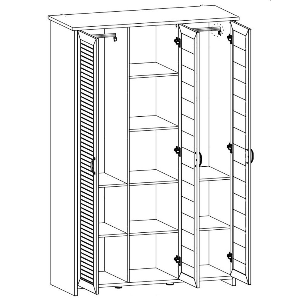 ORIENT | šatní skříň S3D | 128,5 cm | bílá