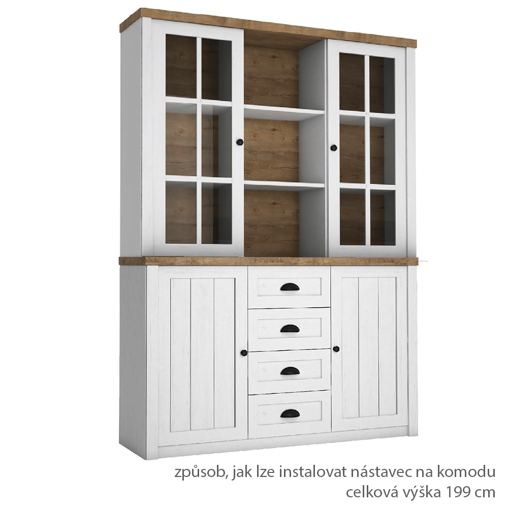 PROVENCE a | nástavec W2D na komodu | 130 cm | andersen/lefkas