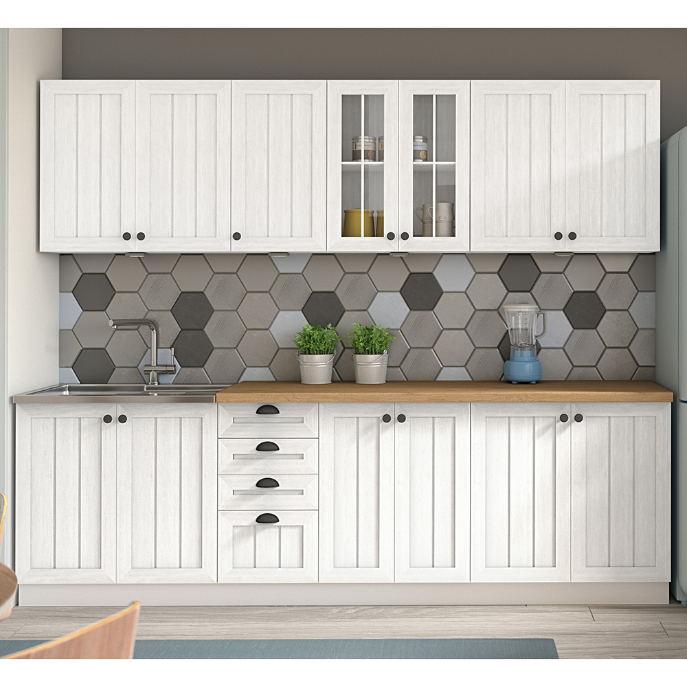 PROVENCE k | horní skříňka G60K výklopná | 60 cm | VYŠŠÍ | bílá/borovice andersen