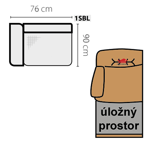 Sedací souprava Dubai L1 - VÝBĚR TKANIN - levá/pravá