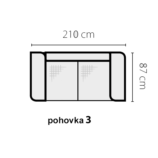 Pohovka Amigo sofa 3 | 210 cm | nerozkládací | VÝBĚR TKANIN