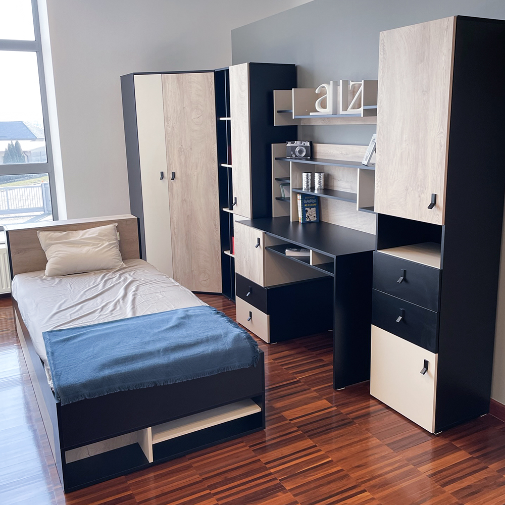 PLANET č | regál PL5 | 60 cm | černá/dub/béžová