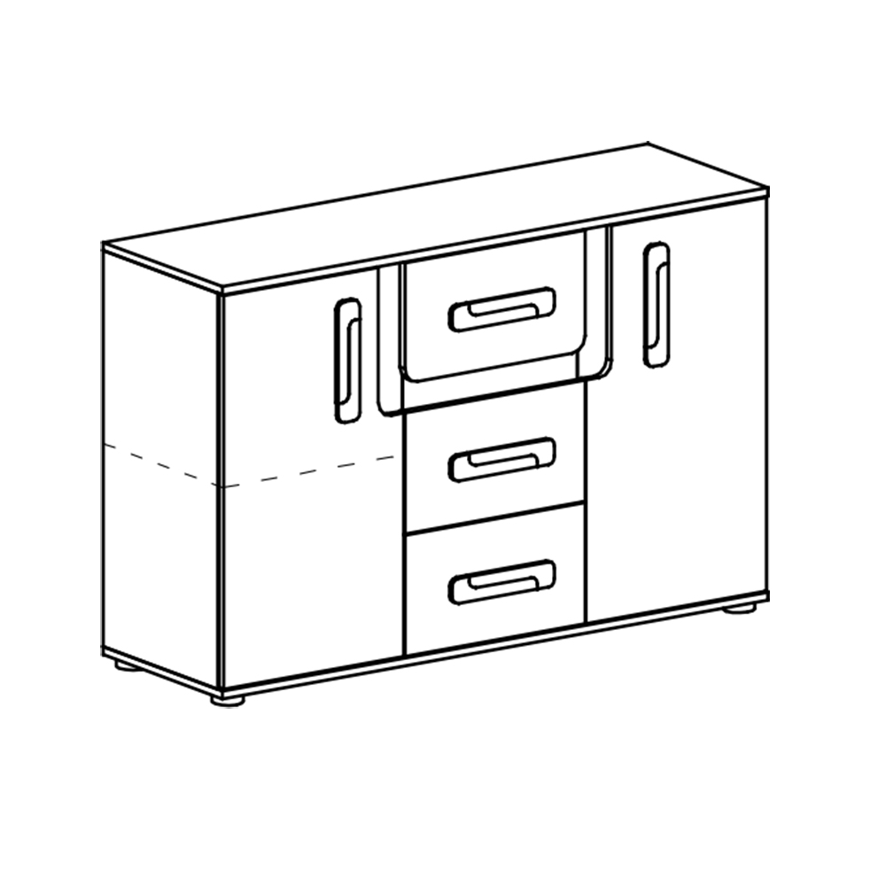 Apetito A | komoda 7 | antracit