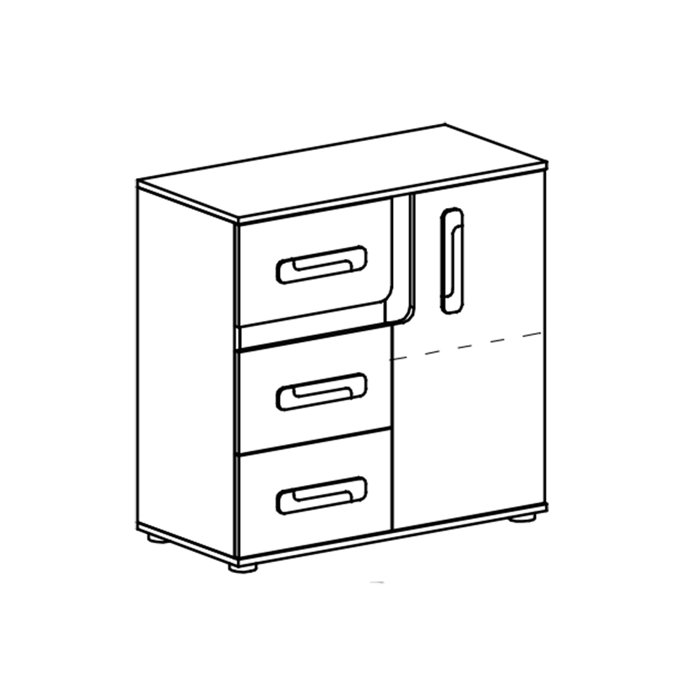 Apetito A | komoda 8 | antracit