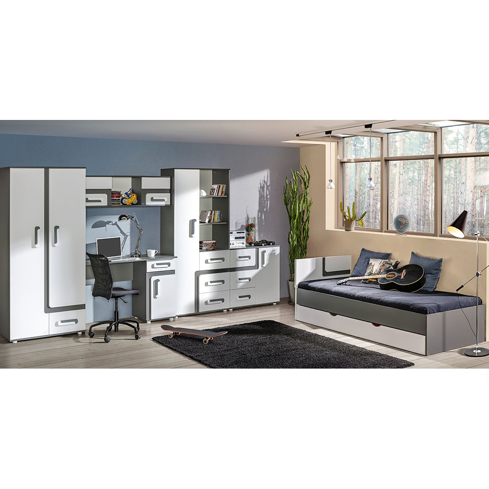 Apetito A | jednolůžko s roštem 12 | antracit