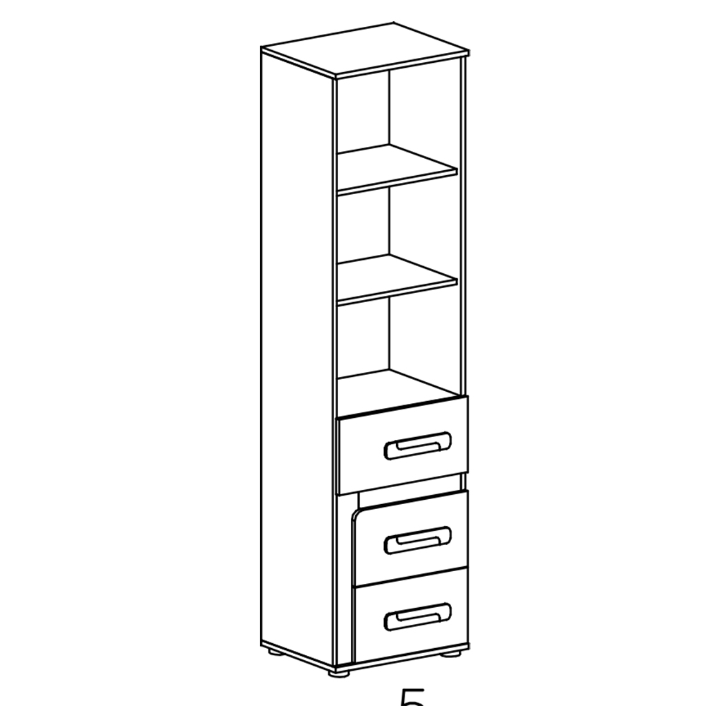 Apetito T | regál 5 | 50 cm | tyrkys