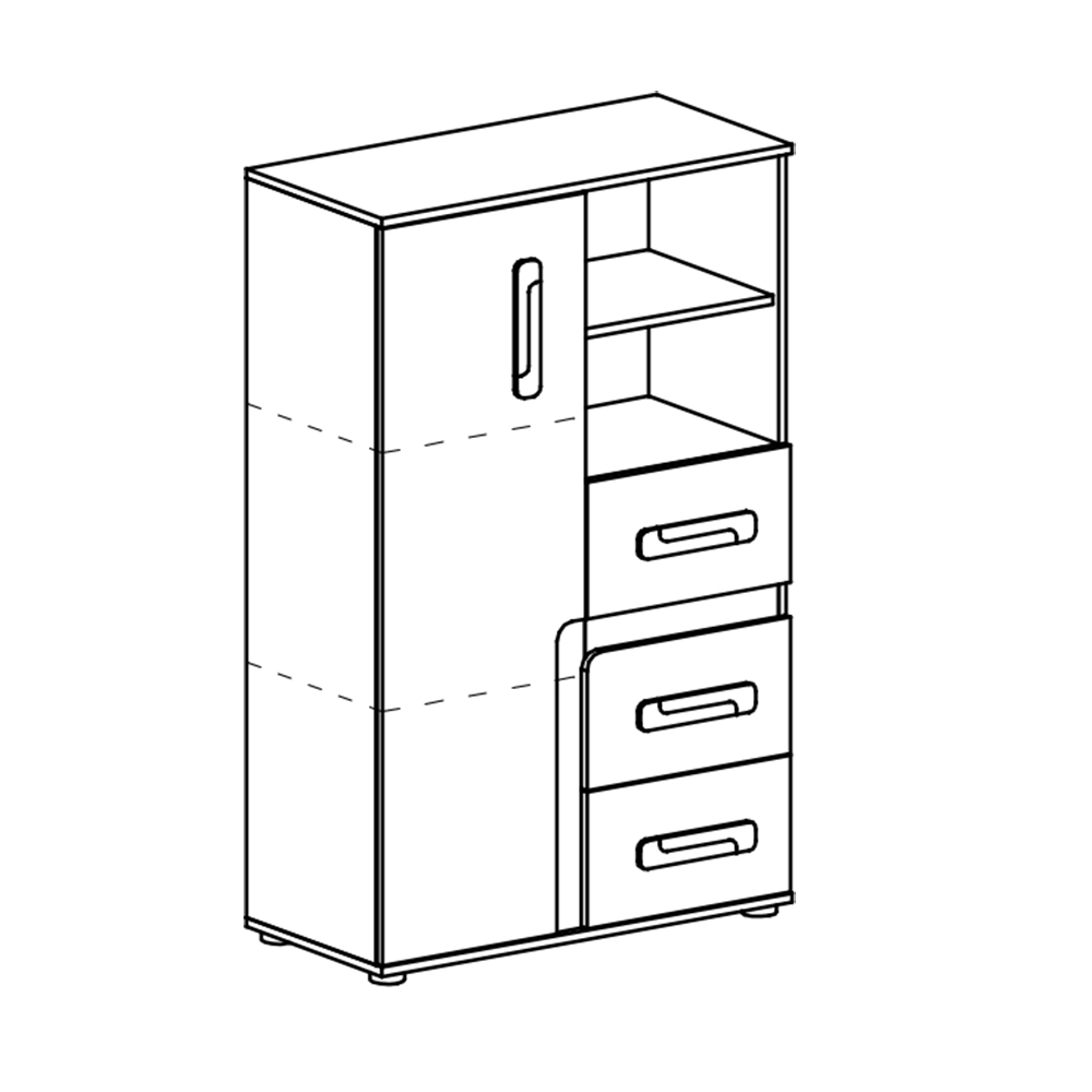 Apetito T | komoda 6 | 85 cm | tyrkys