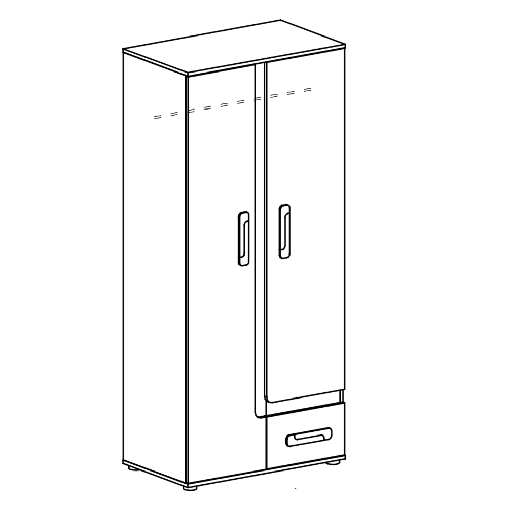 Apetito R | šatní skříň 1 | 85 cm | s šatní tyčí | růžová