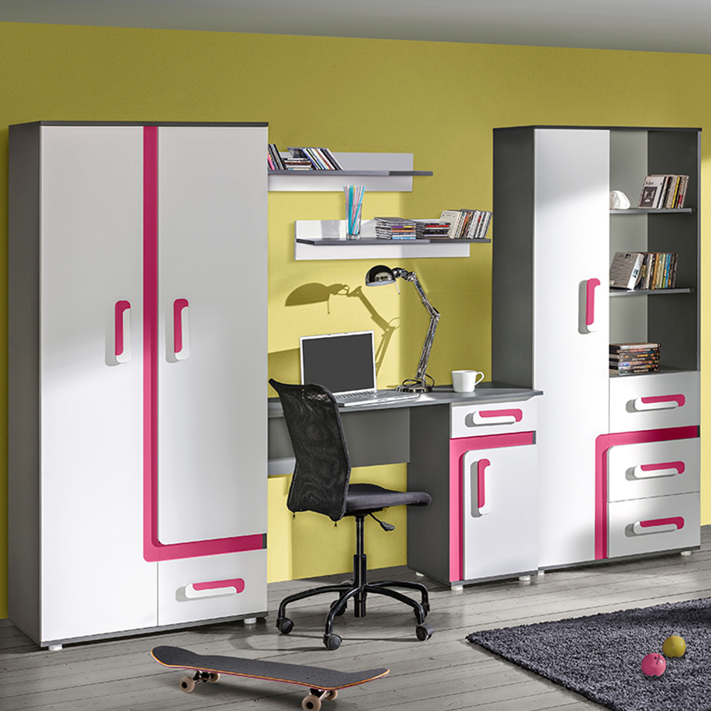 Apetito R | šatní skříň 1 | 85 cm | s šatní tyčí | růžová